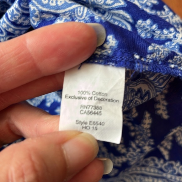 EUC J. Crew blue Paisley cotton blouse. - Picture 16 of 16